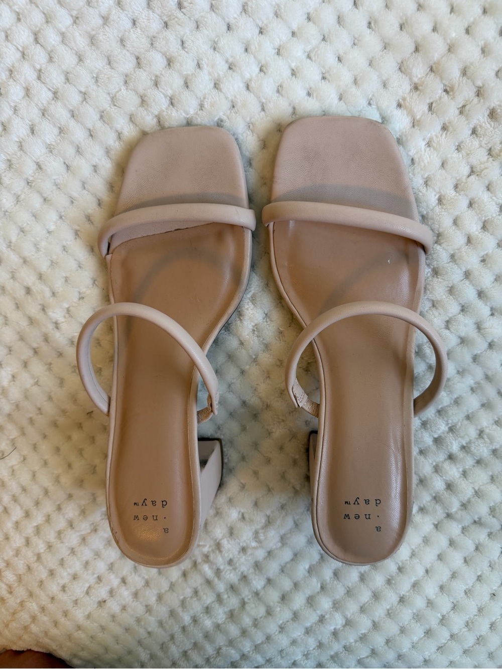 Minimalist Nude Strappy Block Heel Sandals